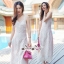 เดรสเกาหลี พร้อมส่ง เดรสยาว ทอลายลูกไม้แบบโปร่ง
