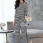 เสื้อผ้าเกาหลี พร้อมส่ง เสื้อกับกางเกง ทอลายขวาง