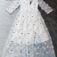ชุดเดรสเกาหลี พร้อมส่ง Dress ผ้าปักดอก 3 D