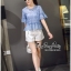 พร้อมส่ง เสื้อลูกไม้สั้นสไตล์วินเทจ