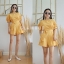 เสื้อผ้าเกาหลี พร้อมส่ง Jumpsuit แขนพอง