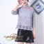 เสื้อลูกไม้ พร้อมส่ง เสื้อลูกไม้อิตาลี่ คอปีน แขนศอก