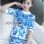 พร้อมส่ง เซ็ตเสื้อและกางเกงพิมพ์ลายปรินต์