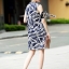 พร้อมส่ง Mini dress แขนกุด กระดุมหน้า ลายใบไม้