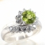 SKJewelryfactory แหวนเงินแท้ ฝังพลอยเพอริดอทแท้ล้อมเพชร ER01643-PDT