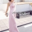 เสื้อผ้าเกาหลี พร้อมส่ง จัมป์สูทขายาวผ้าเครป