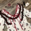 เสื้อผ้าเกาหลี พร้อมส่ง จั๊มสูท พิมลายดอกสีแดง