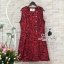 พร้อมส่ง เดรสลายเสือมาในโทนแดงดำ