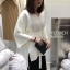 เสื้อเกาหลี พร้อมส่ง เสื้อ ผ้าวูลผสมแคลเมียร์