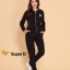 เสื้อผ้าเกาหลี พร้อมส่ง ชุดวอร์ม สีดำ Super D