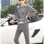 พร้อมส่ง เซ็ตเสื้อแขนยาวและกางเกงขายาวพิมพ์ลายตาราง