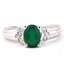 SKJewelryFactory แหวนเงินแท้ พลอยกรีนอะเกทแท้ล้อมเพชร พลอยสีเขียวขุ่นโปรางแสง ER02346-GAG