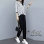 เสื้อผ้าแฟชั่น พร้อมส่ง เสื้อเชิ้ต แขน 3 ส่วน ทรงหน้าสั้น