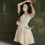 เดรสเกาหลี พร้อมส่ง ชุดเดรส สุดหรูทรงคอvแขนสั้น
