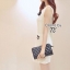 พร้อมส่ง Dress แขนกุดเนื้อผ้าไหมพรมถักเป็นเปียทั้งตัว
