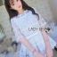 พร้อมส่ง เสื้อผ้าลูกไม้สีขาวตกแต่งริบบิ้นสไตล์วินเทจ