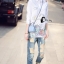 พร้อมส่ง กางเกงยีนส์เอวสูงเข้ารูป