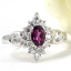 SKJewelryFactory แหวนเงินแท้ 92.5% ฝังพลอยโรโดไลท์การ์เน็ตแท้ ER01585-RGN