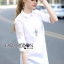 พร้อมส่ง เชิ้ตยาวผ้าคอตตอนประดับตกแต่งผ้าลูกไม้