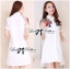 พร้อมส่ง เชิ้ตเดรสผ้าคอตตอนปักลายดอกกุหลาบประดับพู่