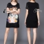 พร้อมส่ง Mini dress ผ้ายืดแขนสั้น ตัวเดรสสีดำผ้านุ่มลื่น