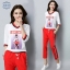 เสื้อผ้าเกาหลี พร้อมส่ง เสื้อคอวี กับ กางเกงทรงสวย