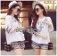 เสื้อผ้าเกาหลี พร้อมส่ง เซ็ตเสื้อและกางเกงขาสั้น
