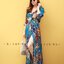 เดรสเกาหลี พร้อมส่ง Maxi dress ปริ้น คอปก