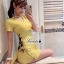 เสื้อผ้าเกาหลี พร้อมส่ง เสื้อ คอvคาดมีอะไหล่ห้อย