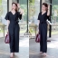 เสื้อผ้าเกาหลี พร้อมส่ง จั๊มสูท สีพื้น คอวี