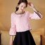 พร้อมส่ง เสื้อผ้าลายดอกไม้สีชมพู