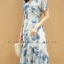ชุดเดรสเกาหลี พร้อมส่ง Dress ผ้าชีฟองเนื้อทราย