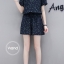 เสื้อผ้าเกาหลี พร้อมส่ง จั้มสูท กางเกงขาสั้น ผ้าโพลี