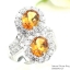 SKJewelryfactory แหวนพลอยซิทรินแท้ แหวนพลอยคู่ สไตล์หรูหรา ER00840-CIT