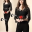 พร้อมส่ง เสื้อผ้าเกาหลี จั้มสูทสีดำแขนยาว
