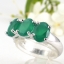 SKJewelryFactory แหวนพลอย3เม็ด พลอยกรีนอะเกทแท้ ER01769-GAG