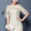 พร้อมส่ง Mini dress แขนสามส่วน ปักลายดอกไม้