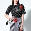 พร้อมส่ง เสื้อผ้าลื่นทรงโคล่ง ใส่สบาย สีดำลายจุด