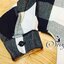 พร้อมส่ง เสื้อเกาหลี เสื้อคอวีแขนยาว ผ้าทอลายสก๊อต