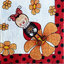 แนวภาพการ์ตูน เต่าทองชาย กับดอกไม้ Lady Bug เป็นภาพเต็มแผ่น กระดาษแนพกิ้นสำหรับทำงาน เดคูพาจ Decoupage Paper Napkins ขนาด 33X33cm