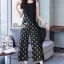 เสื้อผ้าเกาหลี พร้อมส่ง จั๊มสูท แต่งระบายเฉียงมาด้านข้าง