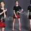 พร้อมส่ง เดรสทรงเอแขนสั้นคอกลม เดรสแฟชั่น