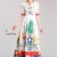 ชุดเดรสเกาหลี พร้อมส่ง เดรสยาว กระโปรงบานสวย