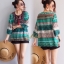 เสื้อแฟชั่น เสื้อคอกลม แขน5ส่วน เนื้อผ้าสปัน