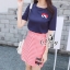 พร้อมส่ง เสื้อรูปตา กระโปรงลายทาง