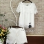 พร้อมส่ง เสื้อผ้าชีฟอง2ชั้น ตัดต่อผ้าลูกไม้ลายสวยหรู
