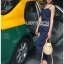 เสื้อผ้าเกาหลี พร้อมส่ง จัมป์สูท สายเดี่ยวตกแต่งริบบิ้น