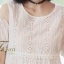 เสื้อเกาหลี พร้อมส่ง เสื้อ เนื้อผ้า cotton ฉลุลายดอกไม้