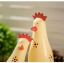 พร้อมส่ง งานไม้ ตุ๊กตาไก่ ครอบครัวไก่ยืน สีเหลืองลายดอกไม้ เซต 3 ตัว Zakka