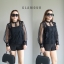 เสื้อเกาหลี พร้อมส่ง เสื้อแขนยาว ตาข่าย แต่งลูกไม้ฉลุ